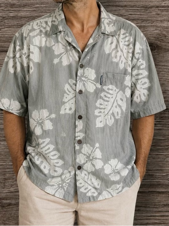 local motion Other - Men's Gray Floral Short Sleeve Jacket